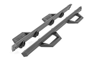 Toyota Tacoma Adjustable Aluminum Steps - Rough Country - SRX2 - Black - 2024+